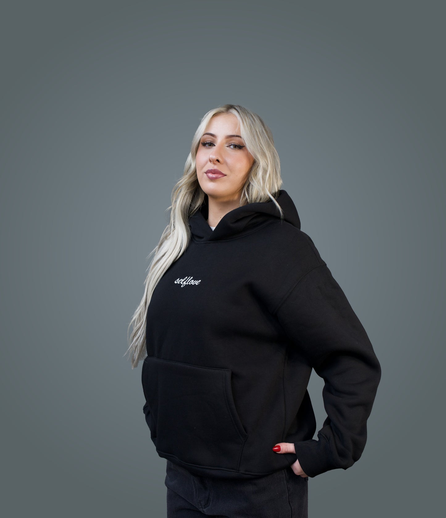 500 GSM "selflove" EMBROIDERED HOODIE